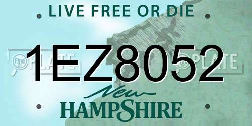 1EZ8052 New Hampshire License Plate