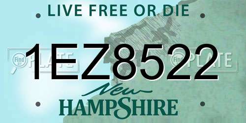 1EZ8522 New Hampshire License Plate