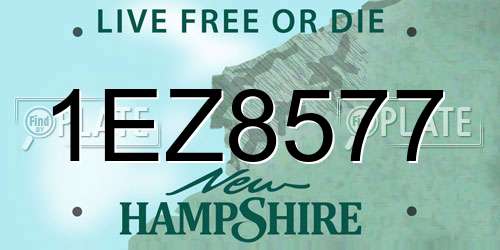 1EZ8577 New Hampshire License Plate