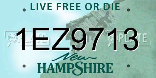 1EZ9713 New Hampshire License Plate