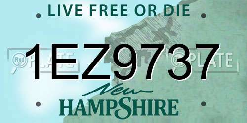 1EZ9737 New Hampshire License Plate