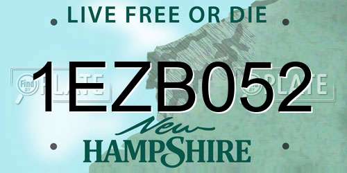 1EZB052 New Hampshire License Plate