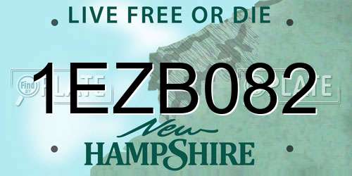 1EZB082 New Hampshire License Plate