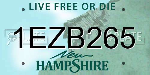 1EZB265 New Hampshire License Plate
