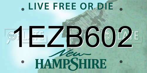 1EZB602 New Hampshire License Plate