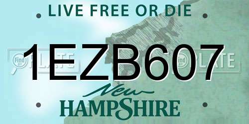 1EZB607 New Hampshire License Plate