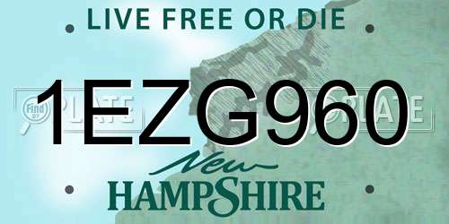 1EZG960 New Hampshire License Plate