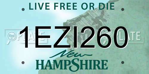 1EZI260 New Hampshire License Plate