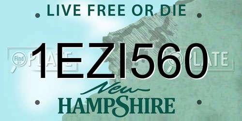1EZI560 New Hampshire License Plate