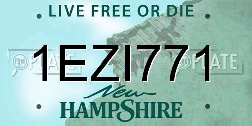 1EZI771 New Hampshire License Plate
