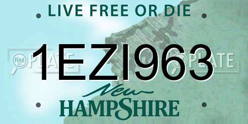 1EZI963 New Hampshire License Plate