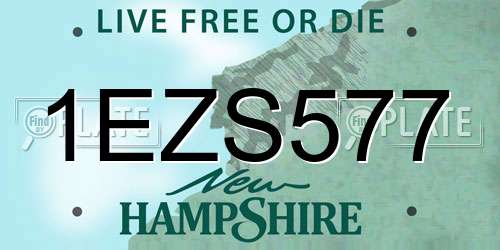 1EZS577 New Hampshire License Plate