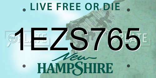 1EZS765 New Hampshire License Plate