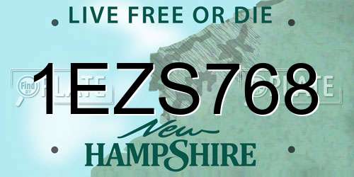 1EZS768 New Hampshire License Plate