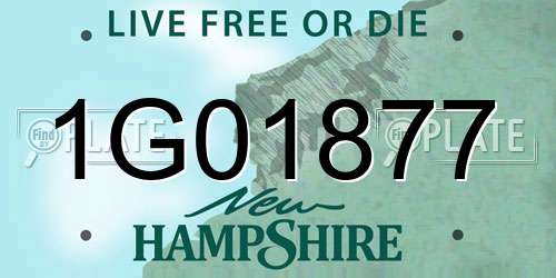 1G01877 New Hampshire License Plate