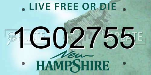 1G02755 New Hampshire License Plate
