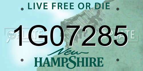 1G07285 New Hampshire License Plate