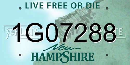 1G07288 New Hampshire License Plate