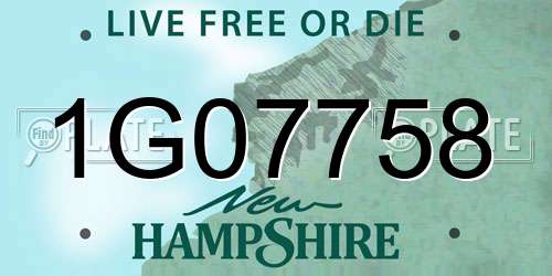 1G07758 New Hampshire License Plate