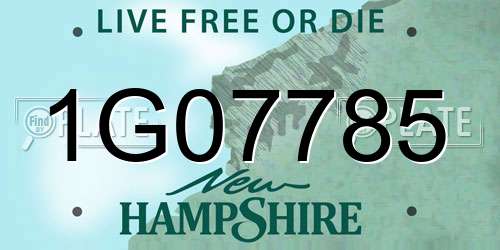 1G07785 New Hampshire License Plate