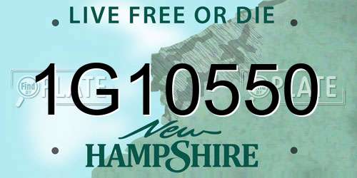 1G10550 New Hampshire License Plate