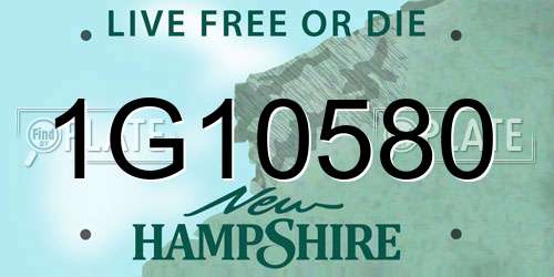 1G10580 New Hampshire License Plate