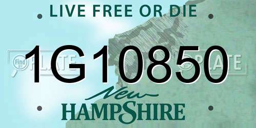 1G10850 New Hampshire License Plate