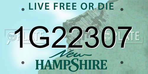1G22307 New Hampshire License Plate