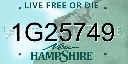 1G25749 New Hampshire License Plate
