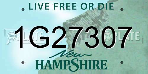1G27307 New Hampshire License Plate