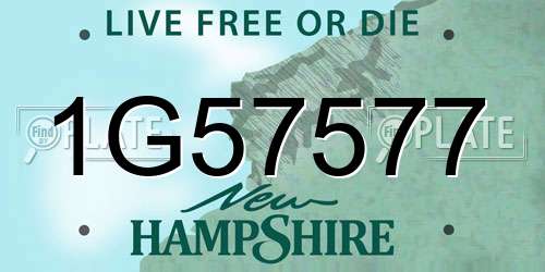1G57577 New Hampshire License Plate