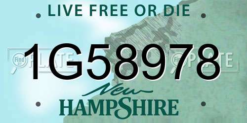 1G58978 New Hampshire License Plate