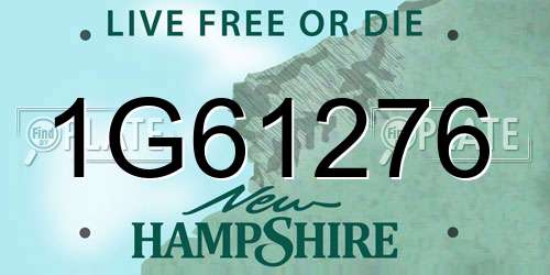 1G61276 New Hampshire License Plate