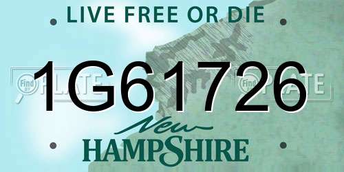 1G61726 New Hampshire License Plate