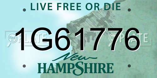 1G61776 New Hampshire License Plate