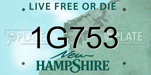 1G753 New Hampshire License Plate