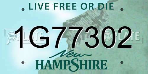 1G77302 New Hampshire License Plate