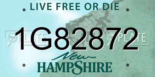 1G82872 New Hampshire License Plate
