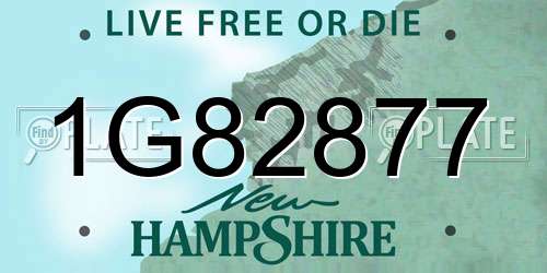 1G82877 New Hampshire License Plate