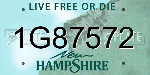 1G87572 New Hampshire License Plate