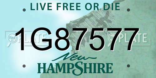 1G87577 New Hampshire License Plate