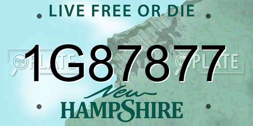 1G87877 New Hampshire License Plate