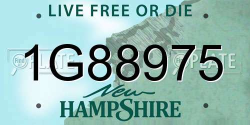 1G88975 New Hampshire License Plate