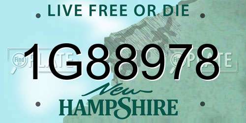 1G88978 New Hampshire License Plate