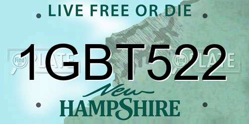 1GBT522 New Hampshire License Plate