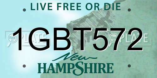 1GBT572 New Hampshire License Plate