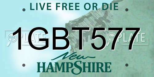 1GBT577 New Hampshire License Plate