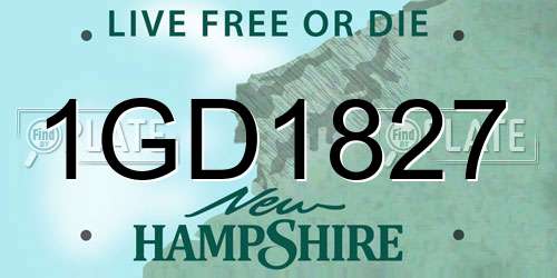 1GD1827 New Hampshire License Plate