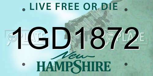 1GD1872 New Hampshire License Plate