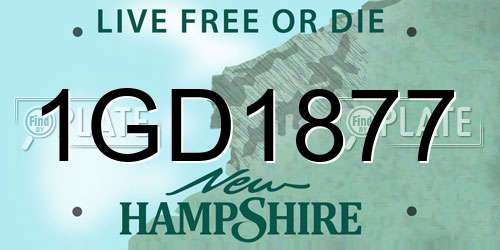 1GD1877 New Hampshire License Plate